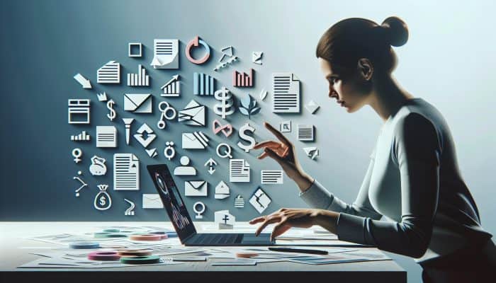 Debt Consolidation Loans for Medical Bills: UK Guide | DCL Person organising financial documents on desk, focused on laptop with debt consolidation loan applications.