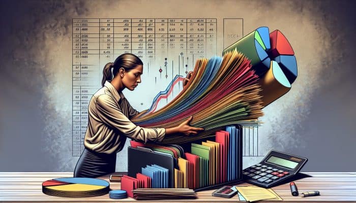 Best Debt Consolidation Loan Calculators: Top UK Tools | DCL Best Debt Consolidation Loan Calculators: A person consolidating colourful debt papers into one folder, with UK financial charts and a calculator showing reduced interest rates.