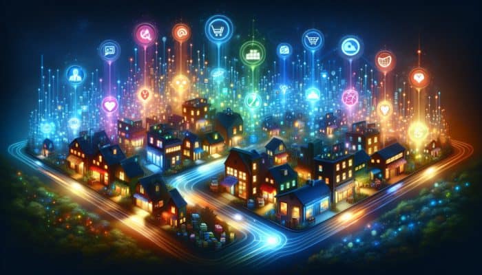 Online Marketing in Royal Wootton Bassett for Small Business: A vibrant digital landscape connecting local businesses to their customers.