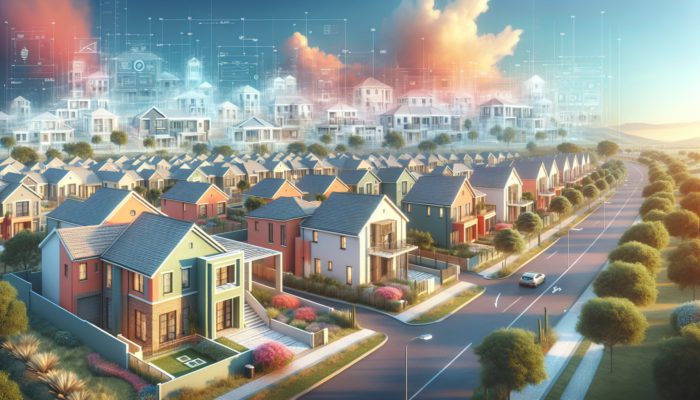 A Mahikeng street showcasing semi-detached houses, modern townhouses, and budget-friendly flats aimed at different market segments.