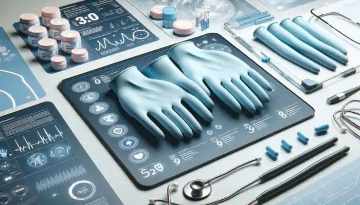 High-quality nitrile gloves from Ansell, Microflex, Sempermed, Cardinal Health, and Kimberly-Clark displayed against a medical backdrop.