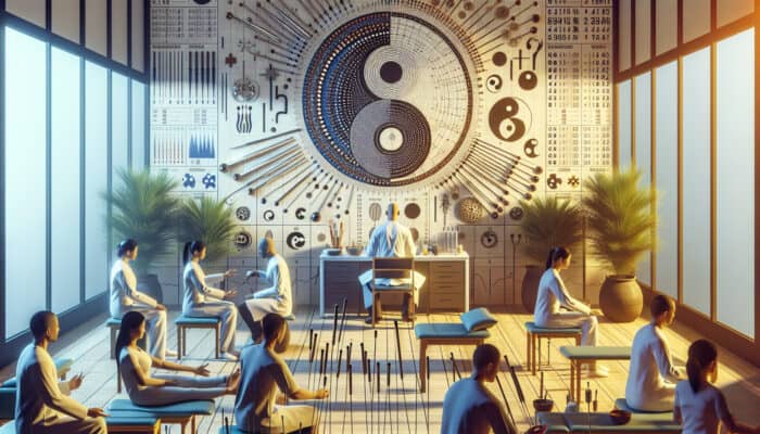 Acupuncture for Weight Management: A modern UK acupuncture clinic combining ancient Chinese practices with Western medicine in a serene environment.